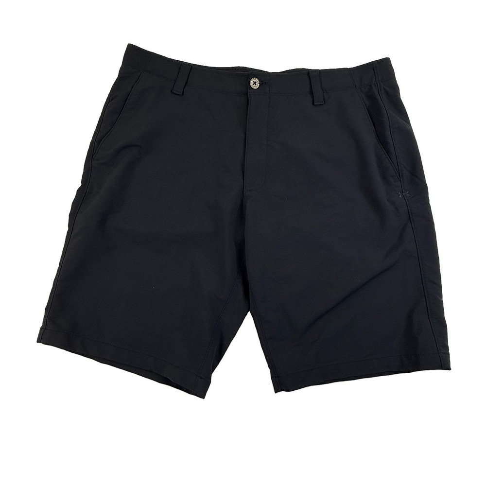 Under Armour Mens UA Match Play Golf Shorts Black Size 38 HeatGear Loose